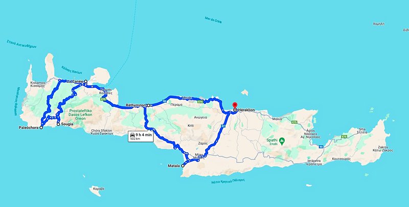 itineraire Crete 7 jours