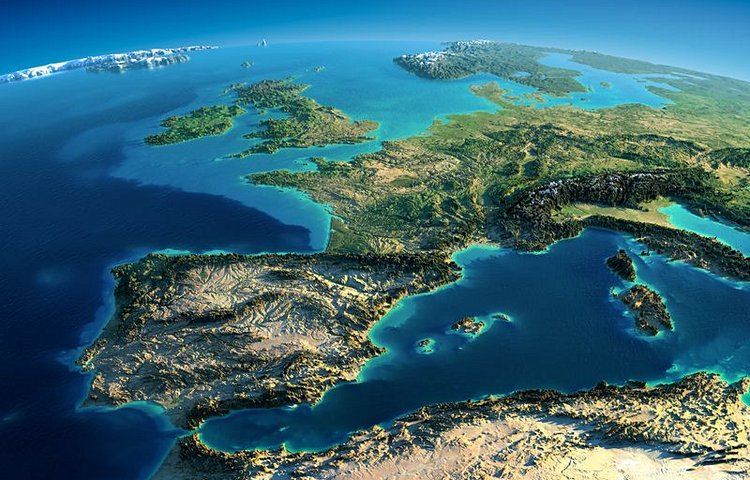 Les côtes espagnoles, vue du ciel