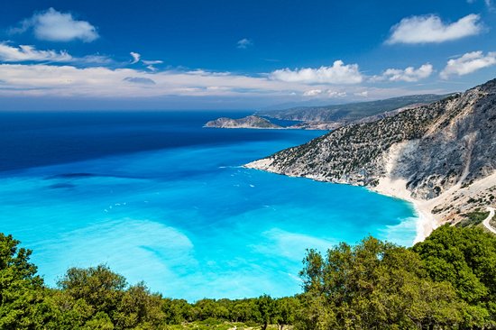La plage de Myrtos (Céphalonie)