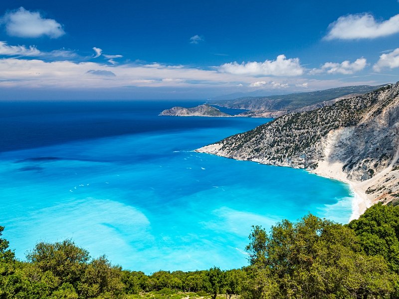 La plage de Myrtos (Céphalonie)
