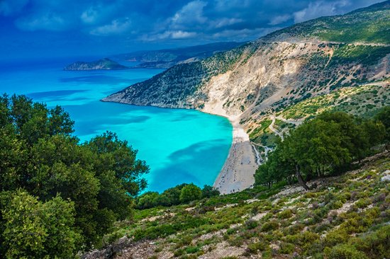 La plage de Myrtos (Céphalonie)