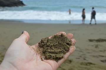 Green sand beach