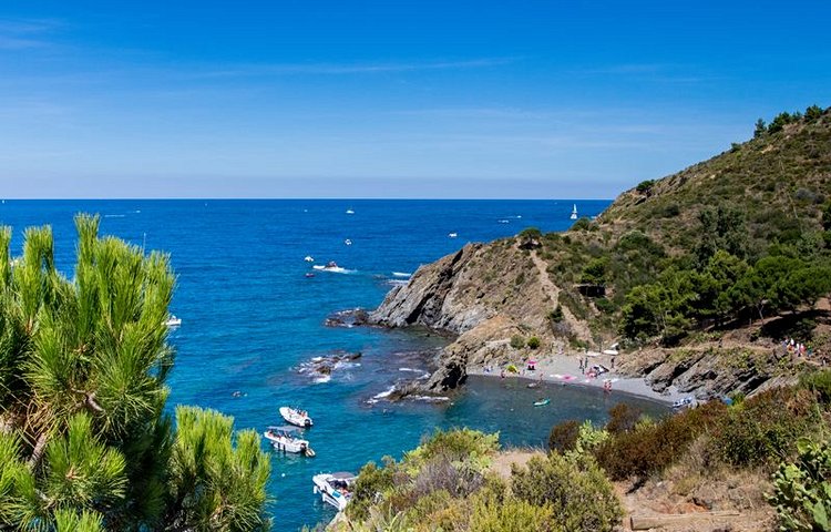 Les alentours de Perpignan, ce sont aussi des criques (ici l'Anse de Paulilles) et plages, pour farnienter ou profiter de sports nautiques.