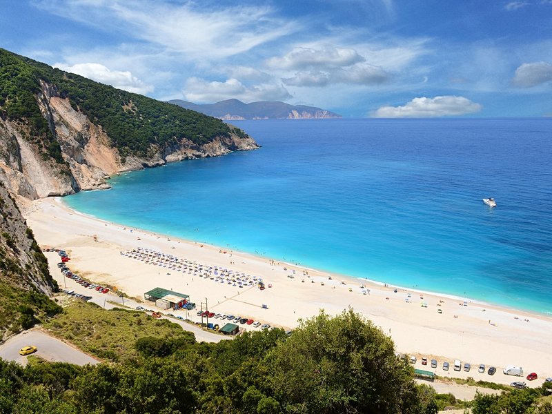 La plage de Myrtos (Céphalonie)