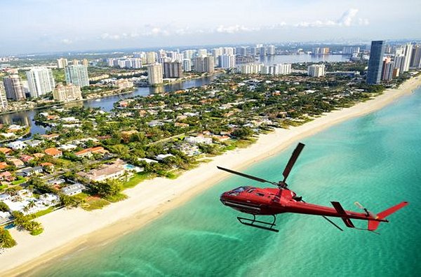 Survoler la côte Atlantique et Miami à bord d’un hélicoptère ou avion