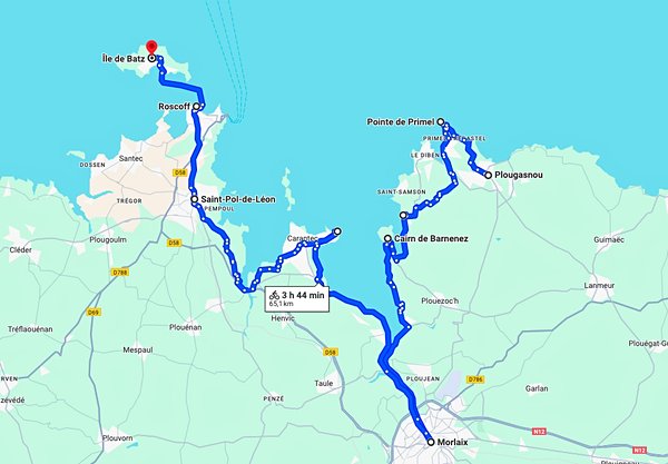 itinéraire Bretagne à vélo : de Plougasnou à Roscoff par la Vélo Maritime