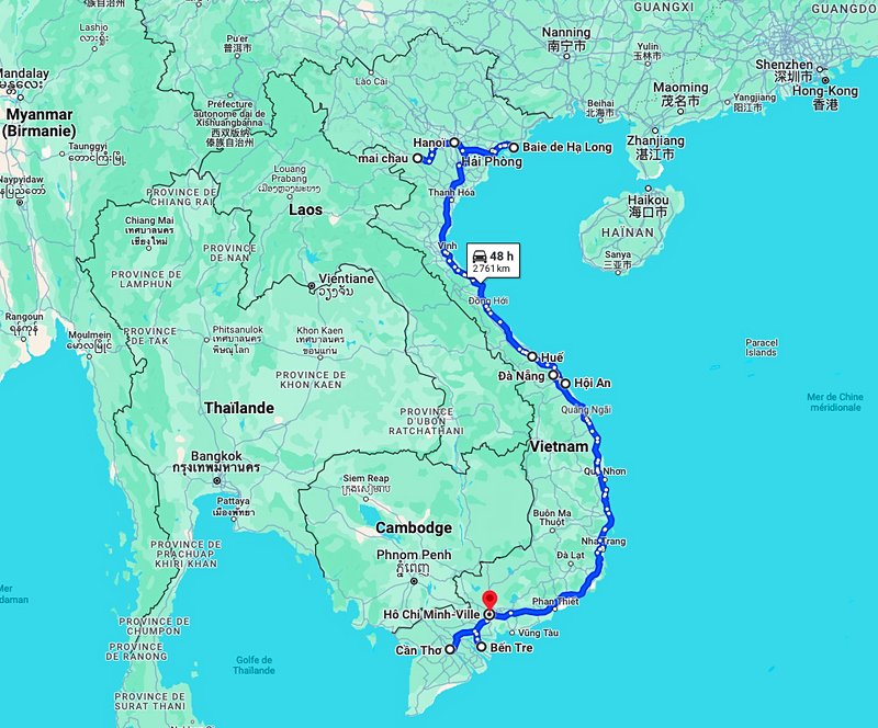itineraire Viet-nam 15 jours