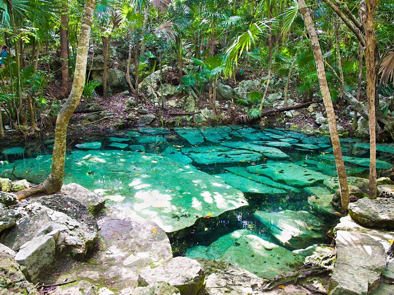 Cenote Azul, en direction de Tulum