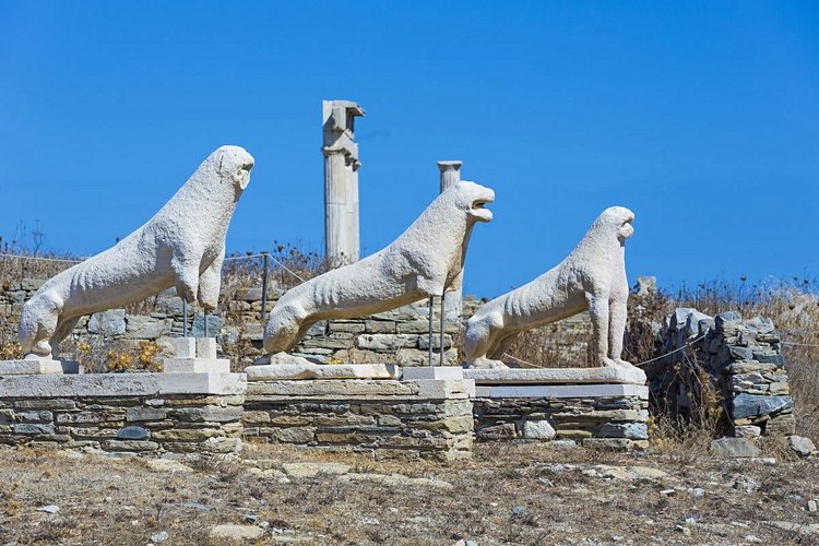 L’ancienne île sacrée de Délos dédiée à Apollon