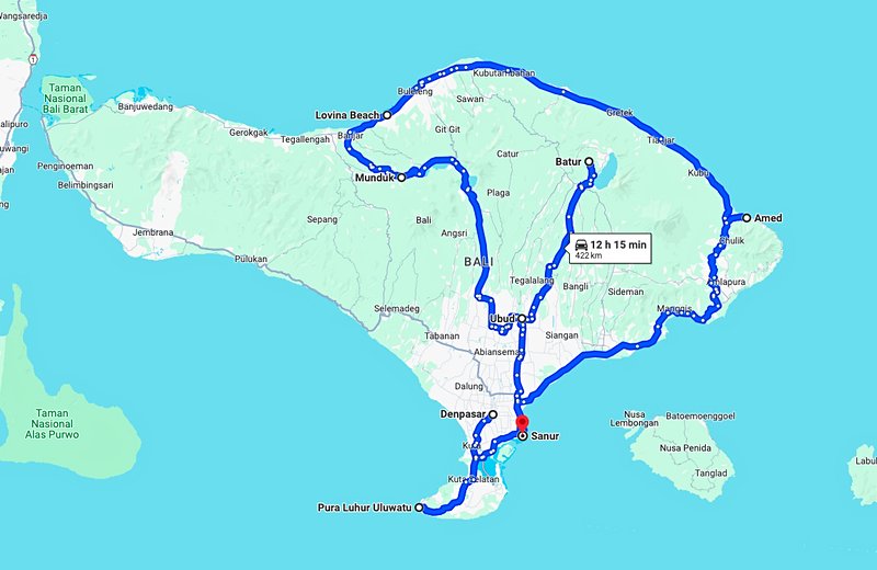 itineraire Bali 10 jours