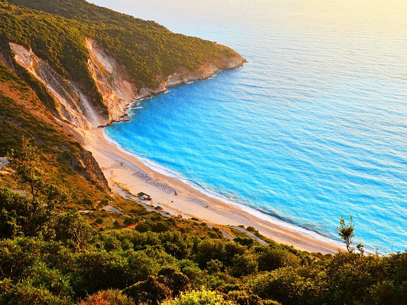 La plage de Myrtos (Céphalonie)