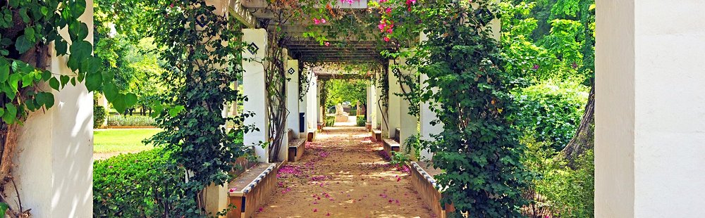 Les passages couverts et fleuris du parc Maria Luisa