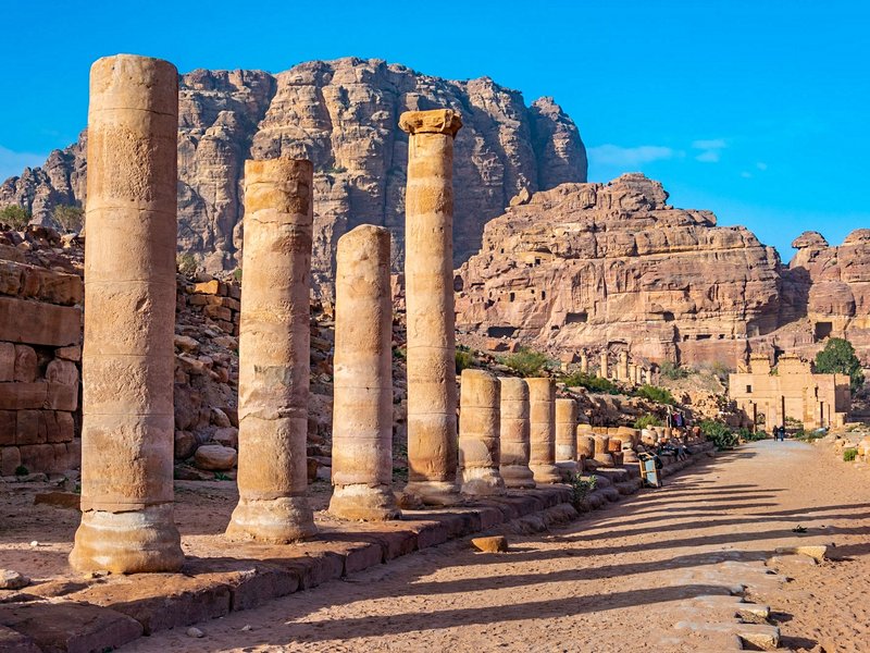 La rue à colonnades originelles Nabatéennes