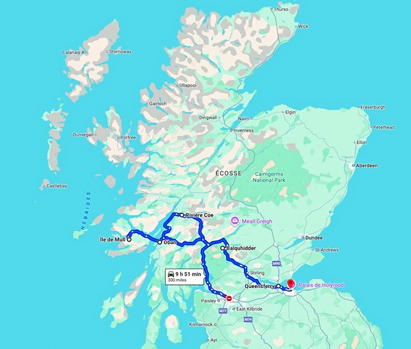 itinéraire Road trip de 5 jours : En Écosse, sur les pas de l’écrivain Robert Louis Stevenson