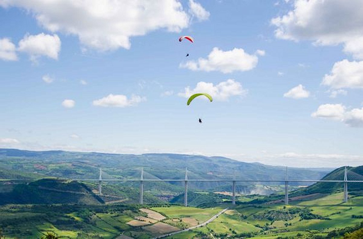 Voler en parapente au-dessus de Millau
