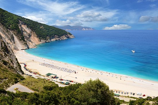 La plage de Myrtos (Céphalonie)