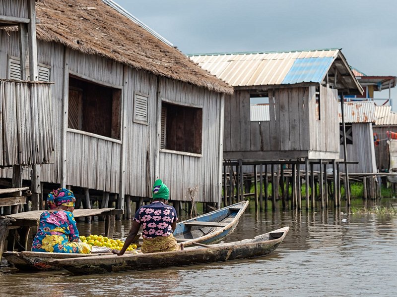 La cité lacustre de Ganvié et le lac Nokoue