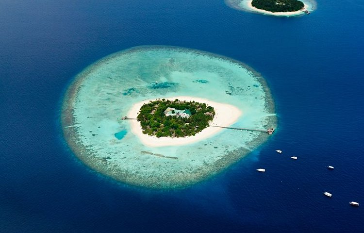 Deux îles, vue du ciel 