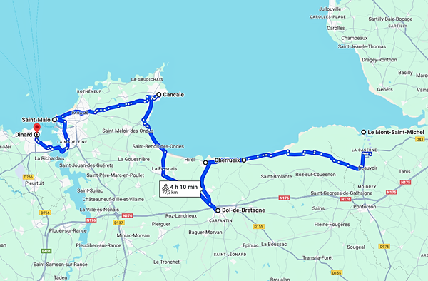 itinéraire Bretagne à vélo : du Mont Saint-Michel à Saint Malo par la Vélo Maritime