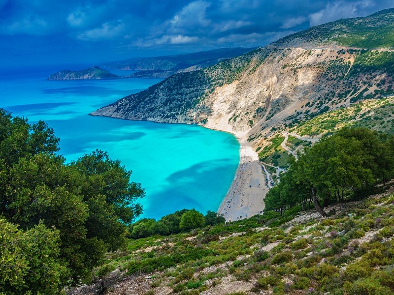 La plage de Myrtos (Céphalonie)