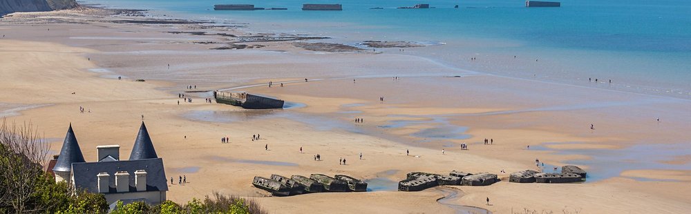 La plage d'Arromanches-les-Bains