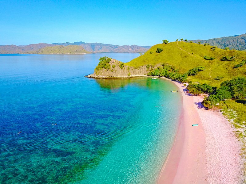 plage La plage de sable rose, Komodo