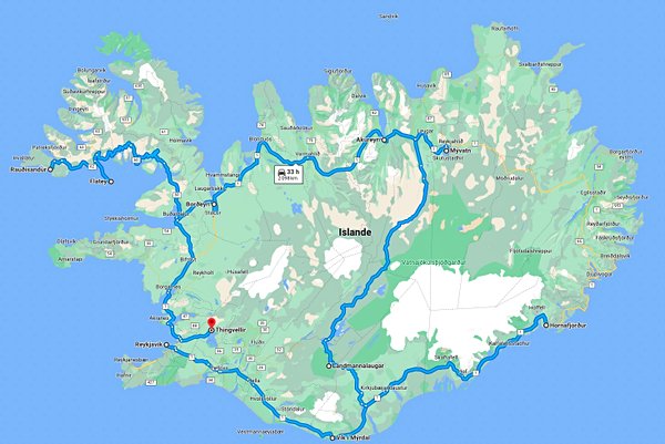 itineraire Islande 15 jours