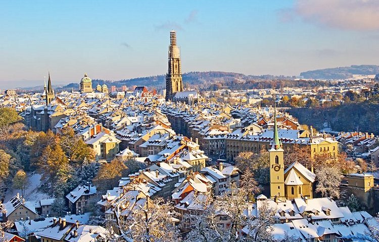 Berne, capitale de la Suisse, avec sa vieille ville classée au patrimoine mondial de l’UNESCO.
