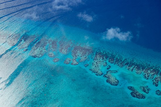 Survoler la barrière de corail en hélicoptère